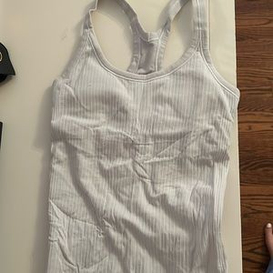 white lululemon ebb to street tank top